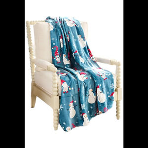 Kringle Express 60" x 80" Oversized Printed Whimsical Throw Snowman